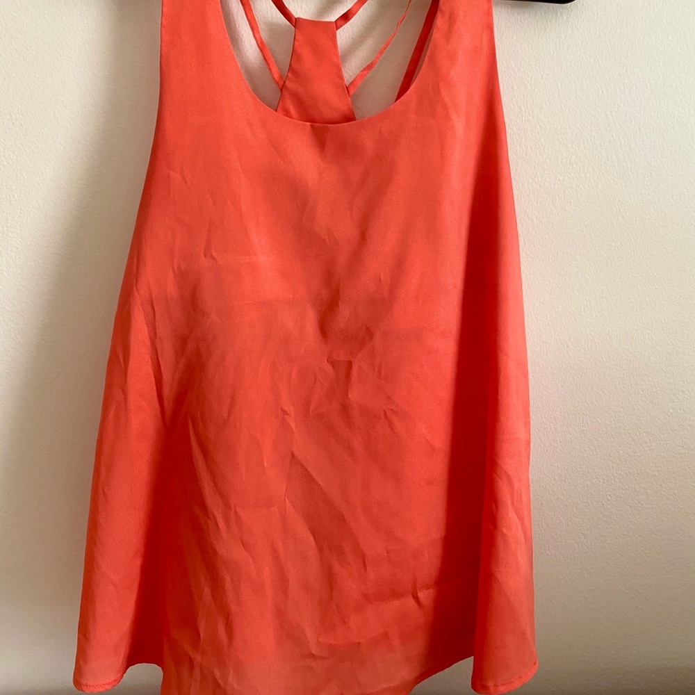 Orange no sleeve blouse